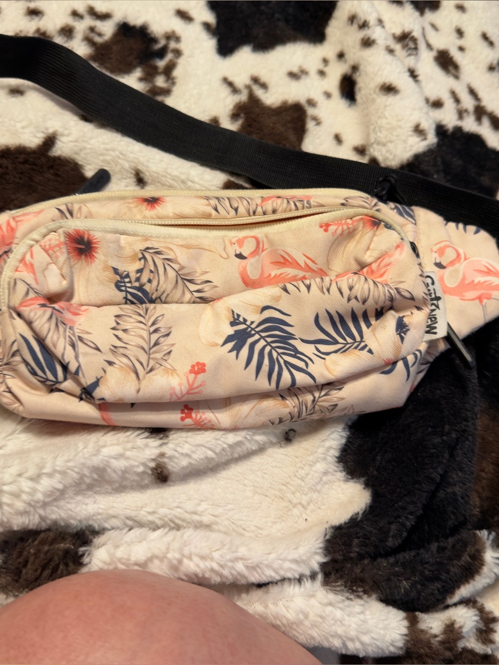 Flamingo Print Waist Bag - Light Pink Tropical Fanny Pack